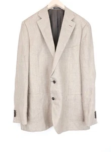 SUITSUPPLY La Spalla UK52L Men's Blazer Brown Patterned Linen Jacket - Picture 1 of 10