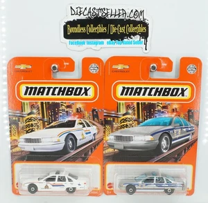 MATCHBOX 1994 CHEVROLET CAPRICE CLASSIC POLICE WHITE CANADA SILVER AIRPORT - Picture 1 of 1