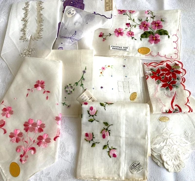 Vintage LOT 9 NOS HANKIES Madeira/Swiss/Austria/Hong Kong/Philipp./Burmel/Irish - Image 1 of 4