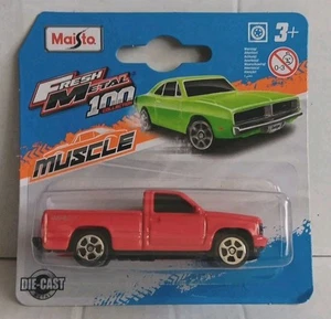 Maisto 2022 Fresh Metal 100 Muscle 3" Diecast 1993 Chevrolet 454 SS Pickup ~ rot - Bild 1 von 3