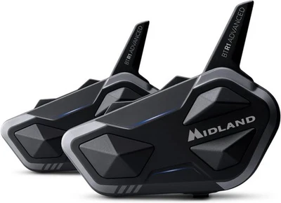 2x Midland BTR1 Advanced Motorcycle Bluetooth Headsets - 4-Rider Intercom System - Image 1 of 4