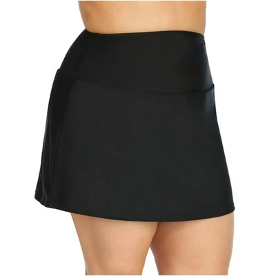 Island Escape Women’s Tummy Control Minimizer Swim Skirt Size 22W Black NWT - Image 1 of 4