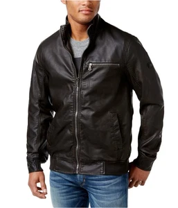 I.N.C Mens Faux Leather Motorcycle Jacket, Brown, Small - Picture 1 of 1