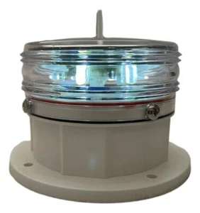 Marine Solar Warning Light - WHITE LED Marine Dock Barge Safety Beacon Light 2NM - Picture 1 of 7