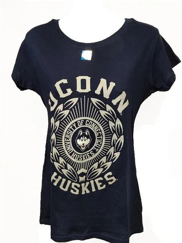 New UCONN Huskies Womens Juniors Sizes S-L Navy Shirt Cover