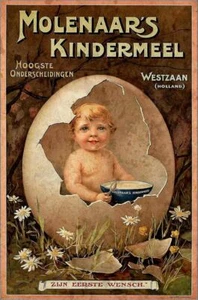 MOLENAAR'S KINDERMEEL BABY IN EGG HEAVY DUTY USA MADE METAL ADVERTISING SIGN - Picture 1 of 1