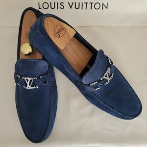 Louis Vuitton Hockenheim Blue Suede Mens Moccasin/Loafer Sz 10