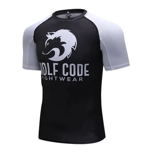 Wolf Code Fightwear Short Sleeve Rash Guard For BJJ, MMA, Wrestling Etc. - Picture 1 of 8