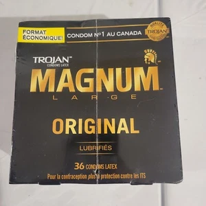 Trojan Magnum Large Original Lubricated Latex Condoms 36 - Picture 1 of 3