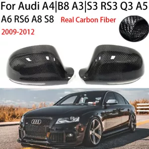 Tapa de tapas de espejos retrovisores laterales de coche de fibra de carbono para Audi A4 B8 A3 S3 RS3 Q3 A5 A6 RS6 A8 - Imagen 1 de 11