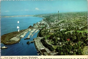 Postkarte Point Defiance Park Tacoma Washington WA Luftaufnahme SIEHE Schäden 6x4 - Bild 1 von 2