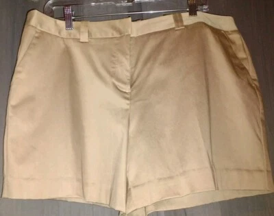 WOMENS KHAKI SHORTS SIZE 14 WORTHINGTON MODERN FIT POCKETS SHEEN TAUPE NWT  - Image 1 of 4