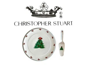 Christopher Stuart Bone China Piatto da Torta Natalizio 13" con Server Y1550 - Foto 1 di 7