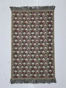 Vintage French Handmade Geometric Pattern Tablecloth 46x30cm - Picture 1 of 11