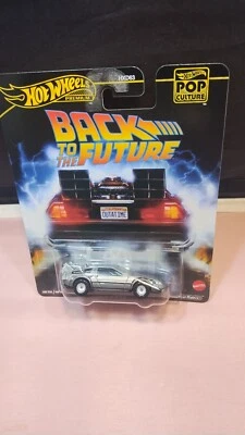 Hot Wheels Premium Pop Culture Back to the Future Time Machine Real Riders Rare - Image 1 of 2
