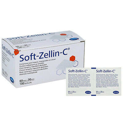 500 - Alkoholtupfer Soft-Zellin-C  (Hartmann) - 5x100 Stück - Einzeln Verpackt - • 11.80€