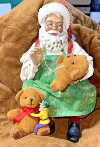 Clothique Possible Dreams Santa Claus Fixing Teddy Bear 2000 Christmas Figurine - Picture 1 of 10
