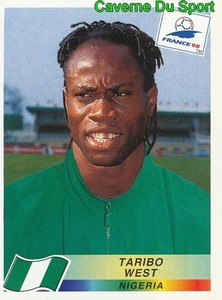 248 TARIBO WEST NIGERIA VIGNETTES FIGURE STICKER WORLD CUP FRANCE 98 SANDWICHES