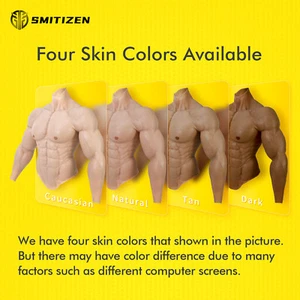 SMITIZEN Silicone Fake Chest Upgraded Muscle Suit for Costume Cosplay Defects - Picture 1 of 19
