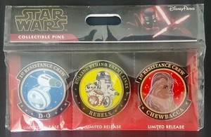Star Wars Resistance Crew Edizione Limitata 3 Pin Booster Set Lucasfilm - Foto 1 di 1