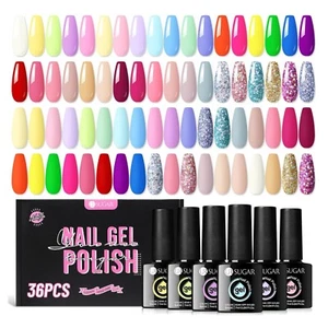 UV Nagellack Set 36 Farben Pastell Nude Neon Gel Nagellack Maniküre Geschenk - Bild 1 von 12