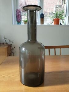 Holmegaard 30cm Otto Brauer Grey Glass Gulvase Gul Vase
