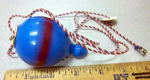 vintage 1950s large Wood top and string, BLUE, Royal Champion Trom Po Top, NEW - Picture 1 of 4