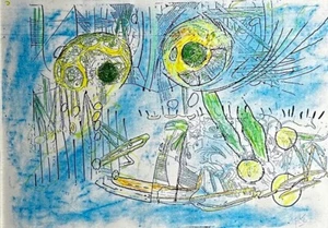 Roberto Matta Sans Titre Original Mixed Media Hand Signed Certified Surreal ART - Picture 1 of 3