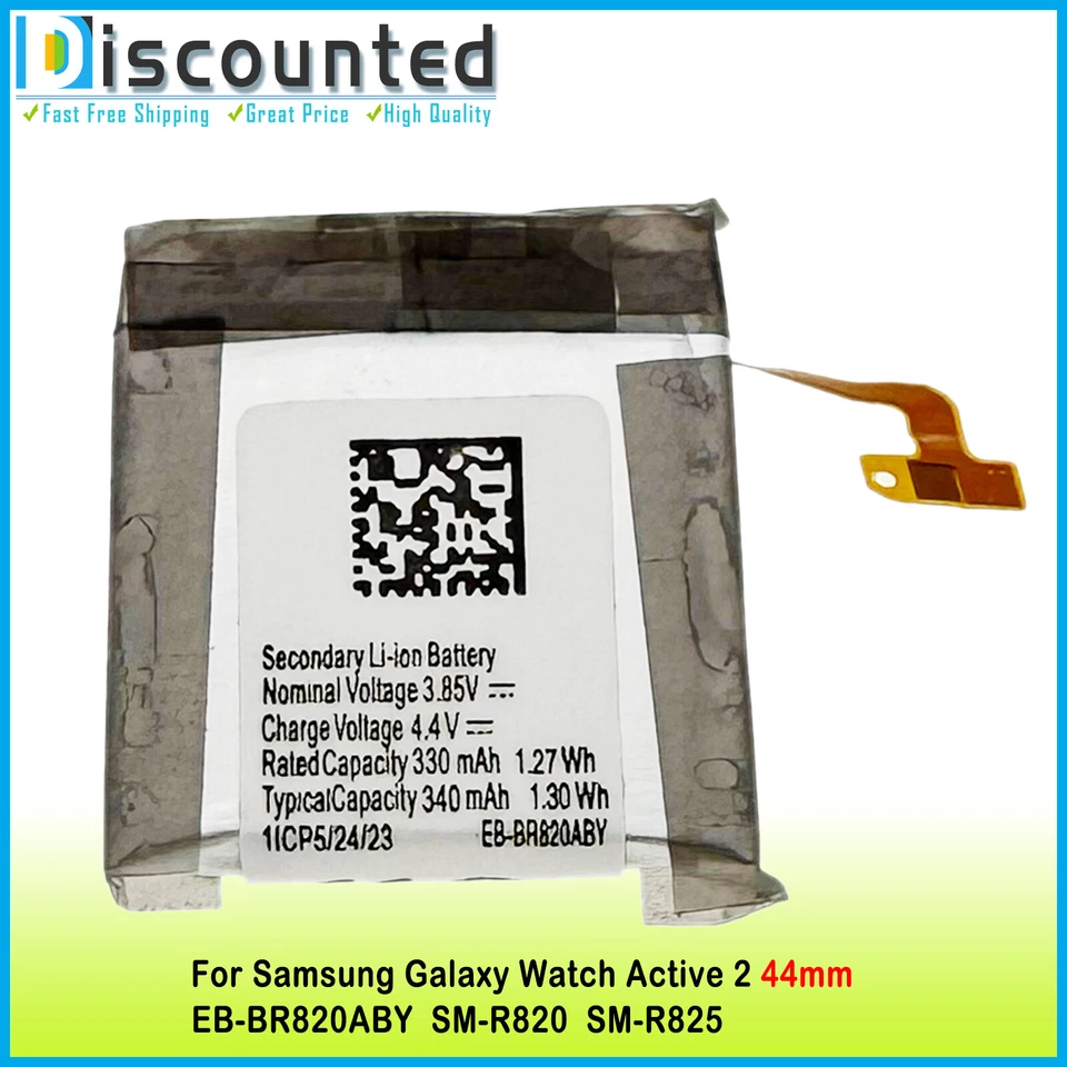 Bateria para Smartwatch Samsung Galaxy Active 2, SM-R820 SM-R820N 44mm Bluetooth - Imagem 1 de 4