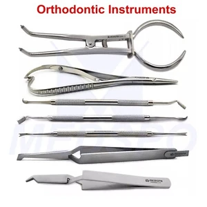 Dental Rubber Dam Clamps Forceps Ligature Driver Orthodontic Bracket Tweezers - Picture 1 of 9