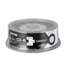 25 CD-R Blank Vinyl Black Disc 700MB 80min 52X Writable Small Circle Printable