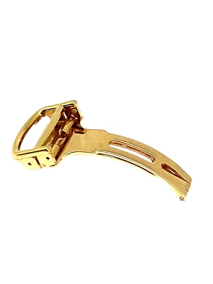 18k. Oro macizo 18mm. Hebilla para reloj Cartier de cuero para hombre hecho en Suiza. Foto 1 de 4
