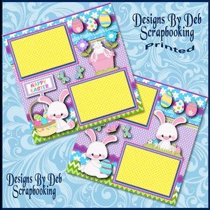 EASTER Premade Scrapbook Pages paper printed layout DBDS - Picture 1 of 3