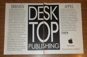 Seltene Werbung APPLE COMPUTER - Birnen & Apfel 1988 - Bild 1 von 1