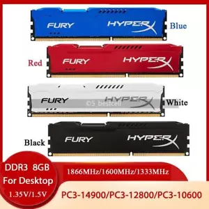 HyperX 8GB 16GB DDR3-1333 1600 1866 MHZ DIMM Desktop Memory 240Pin 1.5V/1.35V - Picture 1 of 16