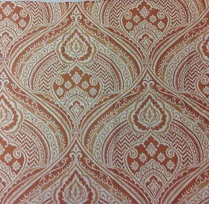 OUTDURA OUTDOOR ORANGE DAMASK UPHOLSTERY FABRIC- Sultan/Apricot BY THE YARD 8351 - Picture 1 of 3