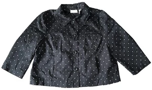 Studio Works Damen L Knopfleiste Strickjacke Jacke Baumwolle gefüttert Pika Punkte kurz  - Bild 1 von 13