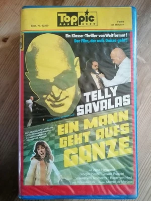 VHS Rarität: TELLY SAVALAS in EIN MANN GEHT AUFS GANZE (1972)  NUR AUF VIDEO!! - Bild 1 von 2