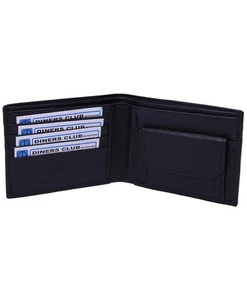 RFID-Blocking Sheep Napa Leather Wallet Men's Notecase with Coin Pocket Soft - Picture 1 of 2