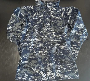 U.S Navy NWU Type I Working Parka Digital Blue Camo Waterproof Jacket Med X-Long - Picture 1 of 5