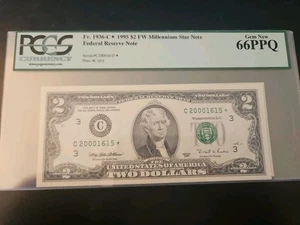 1995 Star FRN  $2 Dollars Millennium. 1936-C* PCGS 66PPQ GEM NEW - Picture 1 of 2