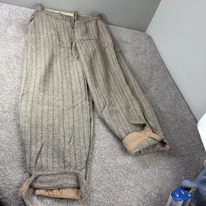 Antique 1920s 1930s Vintage Mens Size 28 Wool Plaid Hunting Knicker Skiing Pants - Picture 1 of 12