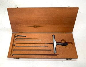BROWN & SHARPE 607 DEPTH MICROMETER - Starrett Case - Picture 1 of 8