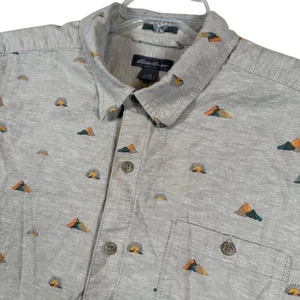 Camicia uomo Eddie Bauer XL con bottoni manica corta vestibilità classica misto canapa - Foto 1 di 8