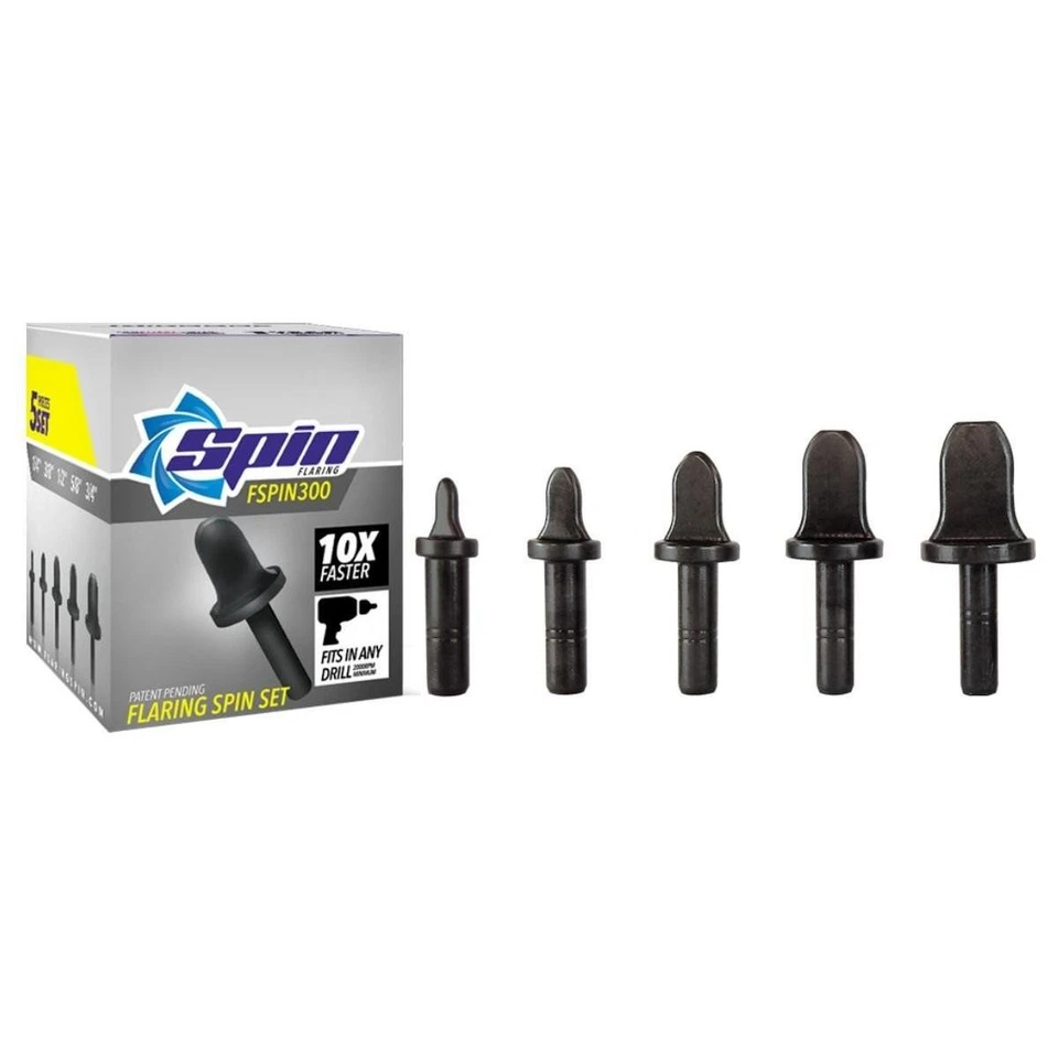 Swaging Spin Set 5 Tools Per Set: 1/4”, 3/8”, 1/2”, 5/8”, 3/4” S5000 - Image 1 of 1