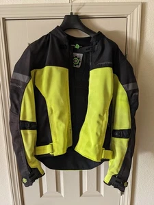FirstGear Rush Air Mens Motorcycle Jacket - Safety Yellow - Small w/ Armor - Bild 1 von 6