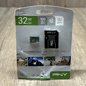 32GB PNY Elite Class 10 U1 microSDHC Flash Memory Card with Adapter - Picture 1 of 6