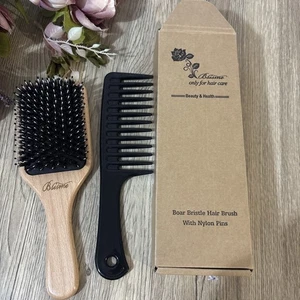 Bsisme Boar Bristles Hair BrushDetangling Hairbrushes for Long Short Curly Strai - Picture 1 of 4