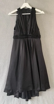 ANDREW GN Cocktail Party Evening Dress EU38 Black Satin ✔️AW 2008 Made In France - Image 1 of 4