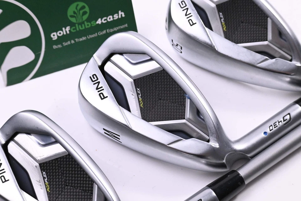 Left Hand Ping G430 Irons / 7-PW+50° / Blue Dot / Senior Flex Ping Alta Quick 35 - Image 1 of 4